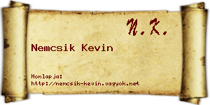 Nemcsik Kevin névjegykártya